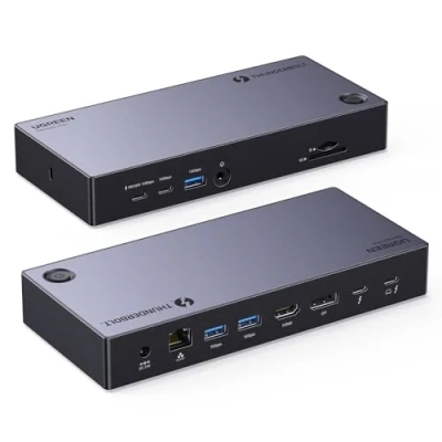 Bild av UGREEN Revodok Max 313 Thunderbolt 4 Dock 40Gbps Triple Display dockningsstation (trippel 4K@60Hz, enkel 8K Display), 13 i 1 140W GaN Ladeeingang, microSD&amp;SD 4.0, Ethernet, 3,5 mm Aux