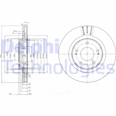 Bild av Bromsskiva DELPHI BG4038C