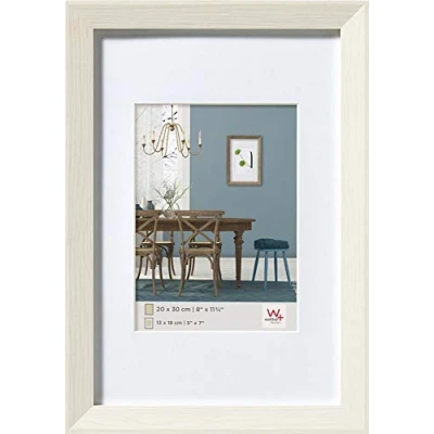 Bild av walther design tavelram vit 13 x 18 cm med passepartout, Fiorito träram EF318W