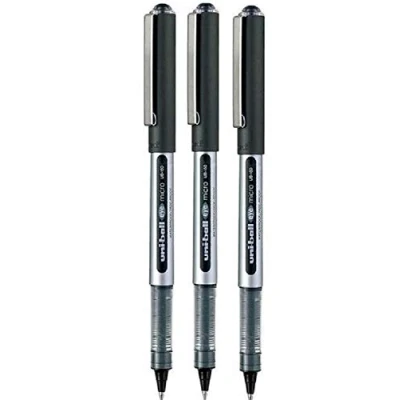 Bild av uni Ball svart öga mikro kulspetspenna 0,5 mm metallspetsspets 0,2 linje vattenbaserat pigment bläck flödessystem vattentätt blekningsbeständigt UB 150 (förpackning med 3)