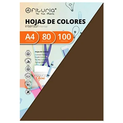 Bild av Pack 100 ark Färg Brun Storlek A4 80g