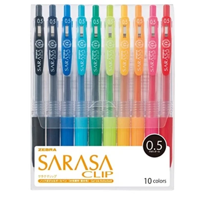 Bild av Zebra gel kulspetspenna Sarasa klämma 0,5 10 färger JJ15 10CA