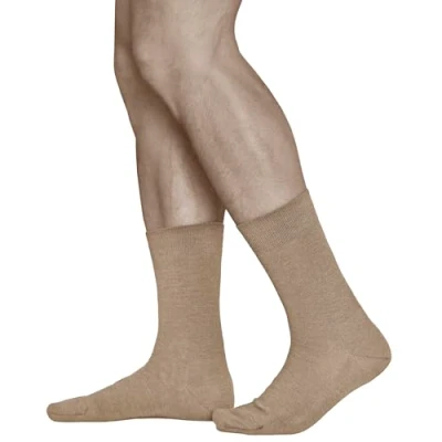 Bild av VITSOCKS Ullstrumpor Herr 80% MERINOULL Varma Strumpor (3 PAR) Mjuka Andas, beige, 42 43