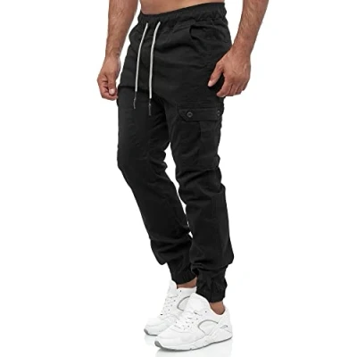 Bild av Tazzio cargobyxor herr, cargobyxor, joggingbyxor, chinos, normal passform, jeans 16610, svart, L