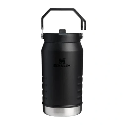 Bild av Stanley Iceflow Flip Straw 2.0 Jug 1.90L 20 Timmar Kall 4 Dagar Iskall Läckagesäker Vattenflaska I Rostfritt Stål Bpa Fri Tål Maskindisk Gymflaska Black