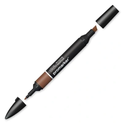 Bild av Winsor &amp; Newton 0203632 ProMarker professionell layoutmärkpenna 2 spetsar, fin och bred för ritningar, design layouter choklad