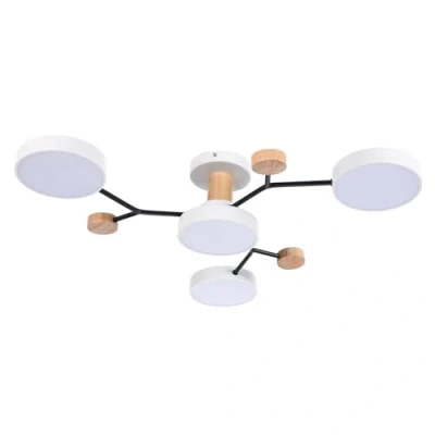Bild av Schindora 4 Heads LED Taklampa,36W Neutral Vit 4500K,Trädekor Takkrona ﾘ66cm för Vardagsrum Kök Matsal Hemmakontor Barnrum