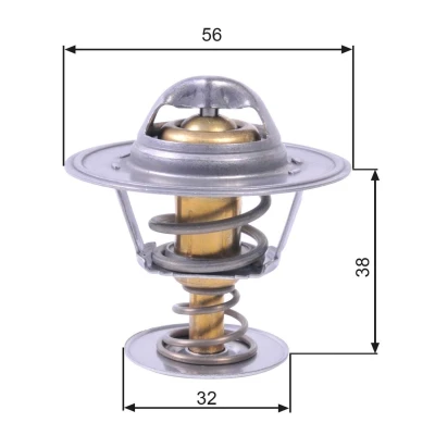 Bild av GATES TH13182G1 Thermostat d&#039;eau 82 avec joints sans boîtier FIAT: 127 3/5 portes, Uno LANCIA: Y10