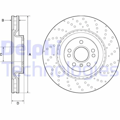 Bild av DELPHI BG9149C Disque de frein 350 32 5 ventilé revêtu à haute teneur en carbone sans roulement roue, bague ABS MERCEDES BENZ: GLE SUV