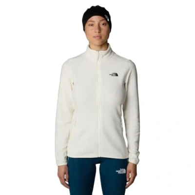 Bild av The North Face 100 Glacier Full Zip Fleecejacka för kvinnor, White Dune/Npf, XL