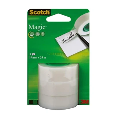 Bild av Scotch A81925R3 Magiskt Tejp Matt och Osynligt, 19 x 25m, Transparent