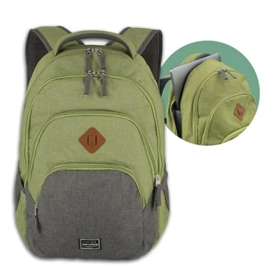 Bild av Travelite Unisex basic ryggsäck melange bagage handbagage (1 pack), grön/grå, 22 Liter (15.6 Zoll laptop),