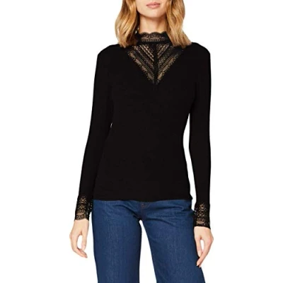Bild av ONLY Onltilde L/S HIGH NECK LACE JRS Långärmad tröja, Storlek: XL, Black