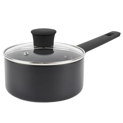 Bild av Russell Hobbs RH02840EU7 sköld 18 cm kastrull non stick beläggning 10 x tuffare*, induktion lämplig matlagningskruka, härdat glaslock, pressad aluminiumgryta, lätt att rengöra, mjukt handtag
