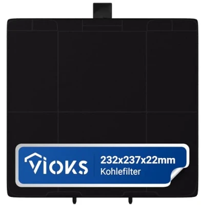Bild av VIOKS Aktivt kolfilter köksfläkt 232 x 237 22 mm ersättning för Bosch DHZ5326 11026769 00705431 LZ53251 Z5101X1 filtermatta filter Neff Constructa