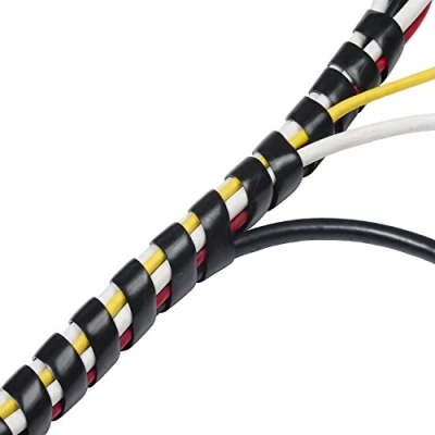 Bild av D Line spiralomslag för kabel, kabelhanteringshylsa, gör omslag hand att organisera kablar med en diameter på 10 40 mm 2,5 m längd Svart