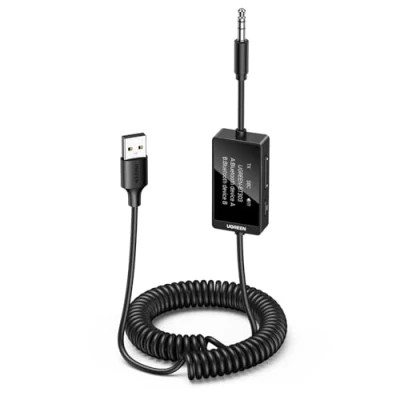 Bild av UGREEN Aux Bluetooth adapter för bil 2 i 1 Jack med LED display sändarmottagare hörlurar, stereoanläggning, TV mobiltelefon