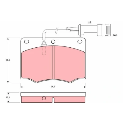 Bild av TRW GDB691 Jeu de plaquettes frein contact signal d&#039;usure inclus FORD: Granada, Granada Break