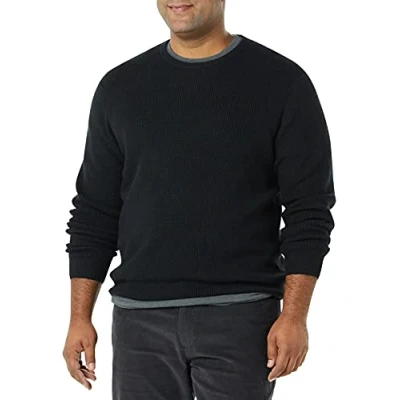 Bild av Amazon Essentials Herr långärmad mjuk beröring våffelsöm rund hals, svart, XX Large
