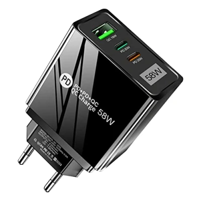 Bild av HORJOR 58W USB C snabbladdare, universell flera laddare med PD och QC, nätadapter för iPhone, Samsung, iPad, Huawei, Xiaomi, Redmi, Google Pixel