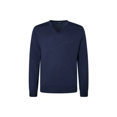 Bild av Hackett London GMD V NCK Stickad tröja, Storlek: 3XL, Navy