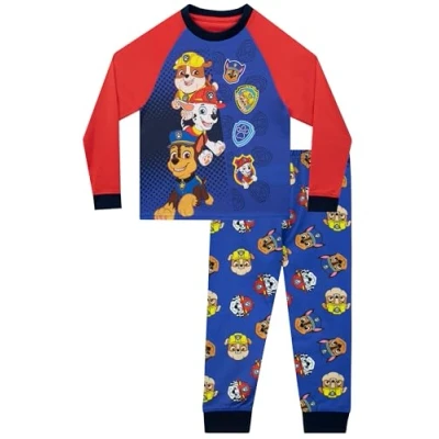 Bild av Paw Patrol Pyjamas För Pojkar Rubble, Marshall, Chase Pojkarnas Pyjamasset Långärmade Pojkars PJs Flerfärgad 104