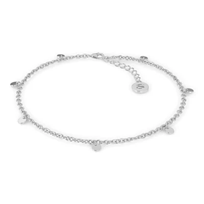 Bild av SERASAR Sterling Silver 925 Mynt Anklet för Kvinnor, Silvermynt Ankelband Ankelband, Silverfotssmycken Smycken Present till Flickvän, Fru, Mor, Dotter