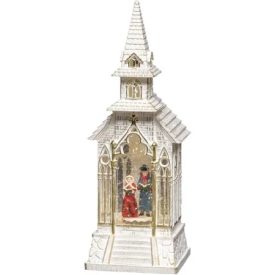 Bild av Konstsmide juldekorationer LED snöglob kyrka med kör/inomhus, 5 timmars timer/batteridrift: 3 x C 1,5 V (exkl.)/Jullykta 1 varmvita dioder