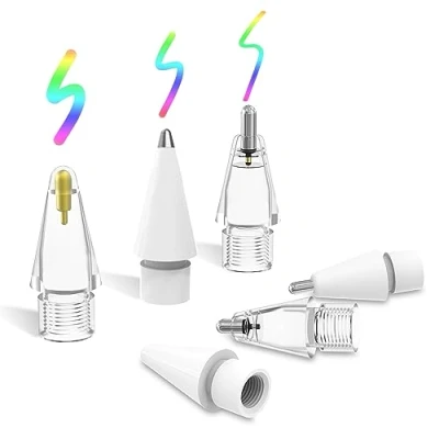Bild av MoKo 6 Pack Apple Pencil Tips, Replacement Tips for 1st/2nd Generation, Spare Nibs ipad Pen/Stylus Pen, No Wear out Precise Control Plastic/Metal iPencil