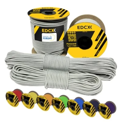 Bild av EdcX 3 mm nylonparacord 425 (15, 30, 50 och 100 m) typ II, % nylonrep, nylonrep i många färger (vit, 30