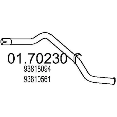 Bild av MTS 01.70230 Tuyau d&#039;échappement 1610 arrière pour silencieux final IVECO: DAILY 2 Kasten/Kombi