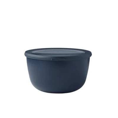 Bild av Mepal Multi Bowl Cirqula Round Plastbehållare med lock Lämplig som lufttät behållare för kylskåp, mikrovågsugn, frys och serveringsfat Köksskålar 3 000 ml Nordisk denim