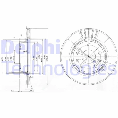 Bild av Bromsskiva DELPHI BG3702C