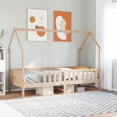 Bild av Barnsäng med husram 90x200 cm massiv furu