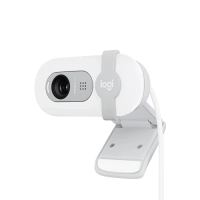 Bild av Logitech Brio 100 webbkamera med full HD för möten och streaming, automatisk ljusbalans, inbyggd mikrofon, sekretesskydd, USB A, Microsoft Teams, Google Meet, Zoom mera Vit