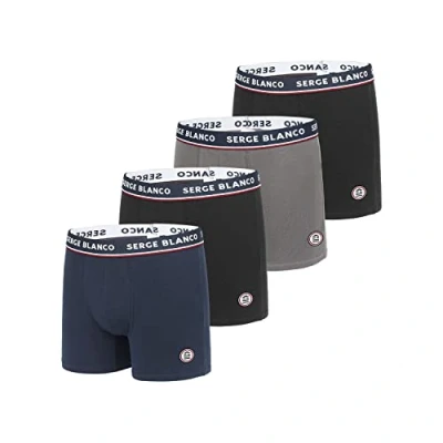 Bild av Serge Blanco Herrkalsonger bomull, boxershorts, andas, trevliga (4 st), Material: Polyester, XL