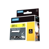 Bild av DYMO Nylon svart på gult Roll (1.9 cm x 3.5 m) 1 kassett(er) flexibel tape för Rhino 4200, 6000, 6000 Hard Case Kit RhinoPRO 5000