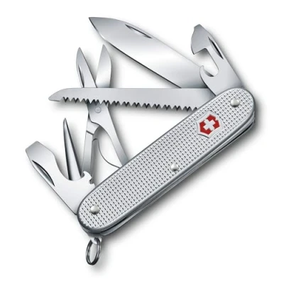 Bild av Victorinox fickkniv Farmer X Alox (10 funktioner, blad, konservöppnare, skruvmejsel, träsåg, sax), silver