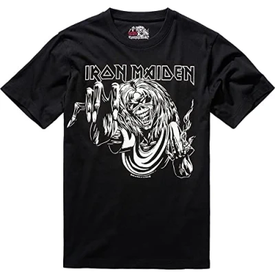 Bild av Brandit IRON Maiden Design GLOW IN THE DARK Pigment Tshirt med print, Storlek: 7XL, Black