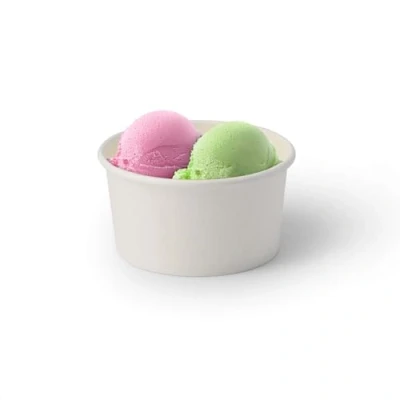 Bild av Greenbox 50 x glassbägare kartong 150 ml vit engångsmuggar plastfri och biologiskt nedbrytbar dessertskål to go mugg