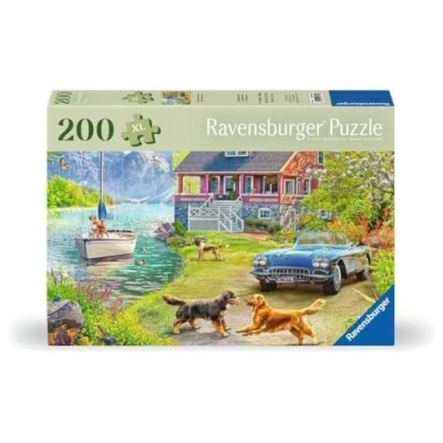 Bild av Ravensburger Puzzle 12001370 Sommerhaus am See für ältere Menschen und Senioren, mit 200 extra griffigen Puzzleteilen, großer Bildvorlage Unterlage zum Puzzeln