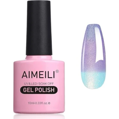 Bild av AIMEILI Kameleont gel nagellack, termisk polering skimmer färgskiftande gelpolish avblötläggning UV/LED för nagelkonstsalong gör det själv hem, lätt att applicera 10 ml 003