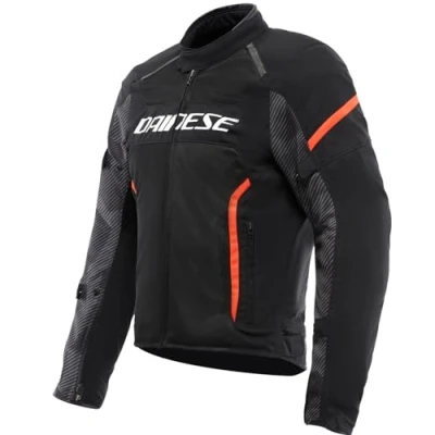 Bild av DAINESE Air Frame 3 Tex jacka, sommar motorcykeljacka med avtagbart vindtätt foder, man, svart/röd fluo, 44
