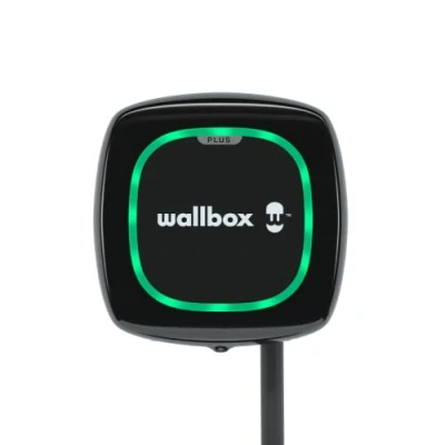 Bild av Wallbox Pulsar Plus Elbilsladdare (22kW ström, 5 meter kabel, typ 2 kontakt, Wifi, Bluetooth, OCPP, inomhus/utomhus) Svart färg