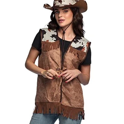Bild av Boland 54322 västerländsk väst för vuxna, storlek M, karnevaldräkt, jacka, cowboy, indianer, kostym, karneval, temafest