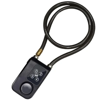 Bild av Cykellås larm, anti stöld vibrationer rörelsesensor larm 110 dB, cykel kedjelås vattentät säkerhet kabel lås tillbehör för alla cyklar motorcykel