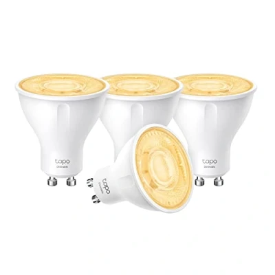 Bild av Tapo TP Link smart WLAN glödlampa GU10 L610 4 st, sparar energi, 2,9 W motsvarar 50 W, dimbar alexa lampa, hem tillbehör, kompatibel med Alexa, Google Assistant, vit