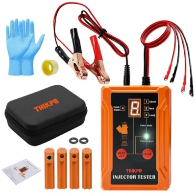 Bild av THIKPO Bilbränsleinjektortestare 12 V Fuel Injector Tester för EFI GDI injektormunstycken 8 pulslägen injektorer rengöringsset med 4 rengöringsadapter