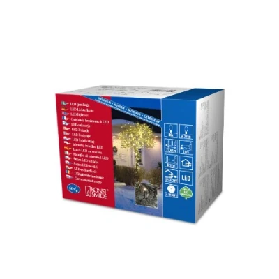 Bild av Konstsmide 3611 110 mikro LED ljusslinga/för utomhusbruk (IP44)/24 V utomhustrafo/80 varma vita dioder/svart kabel