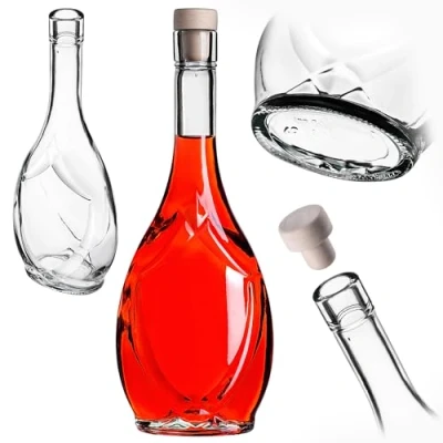 Bild av KADAX tomma glasflaskor 500 ml, 1 st, likörflaskor med kork, flaskor för att fylla likör, vin och snaps, dekorativa flaskor, vinflaskor av glas